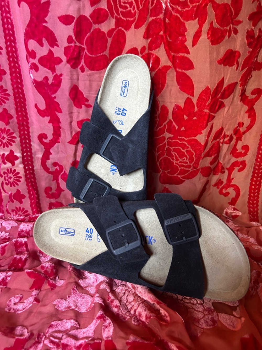 Birkenstock Midnight Blue Suede Double Buckle Women's Sandals